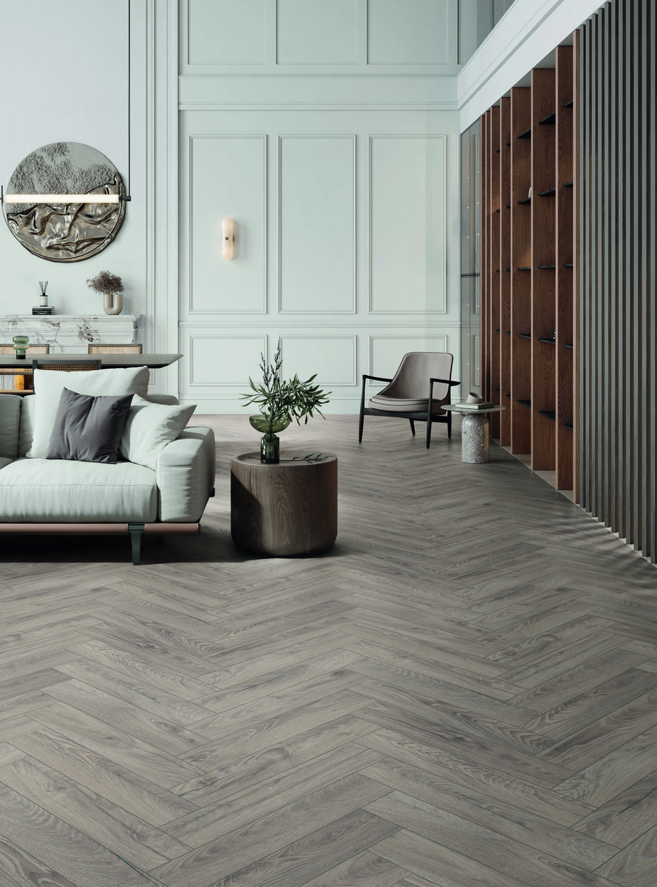 Visgraat laminaat in interieur